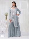 Sajda Hit By Nsf Faux Georgette With Embroidery Work And Sequence Work Top With Bottom Dupatta Online Wholesale